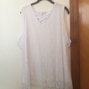 White Lace Tank Top